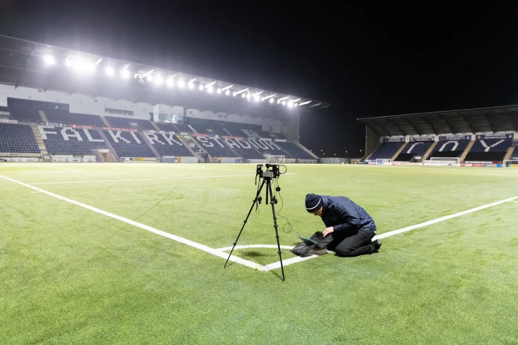 Niall MacPhee, Sports Labs Director, Floodlight Testing at Falkirk Stadium