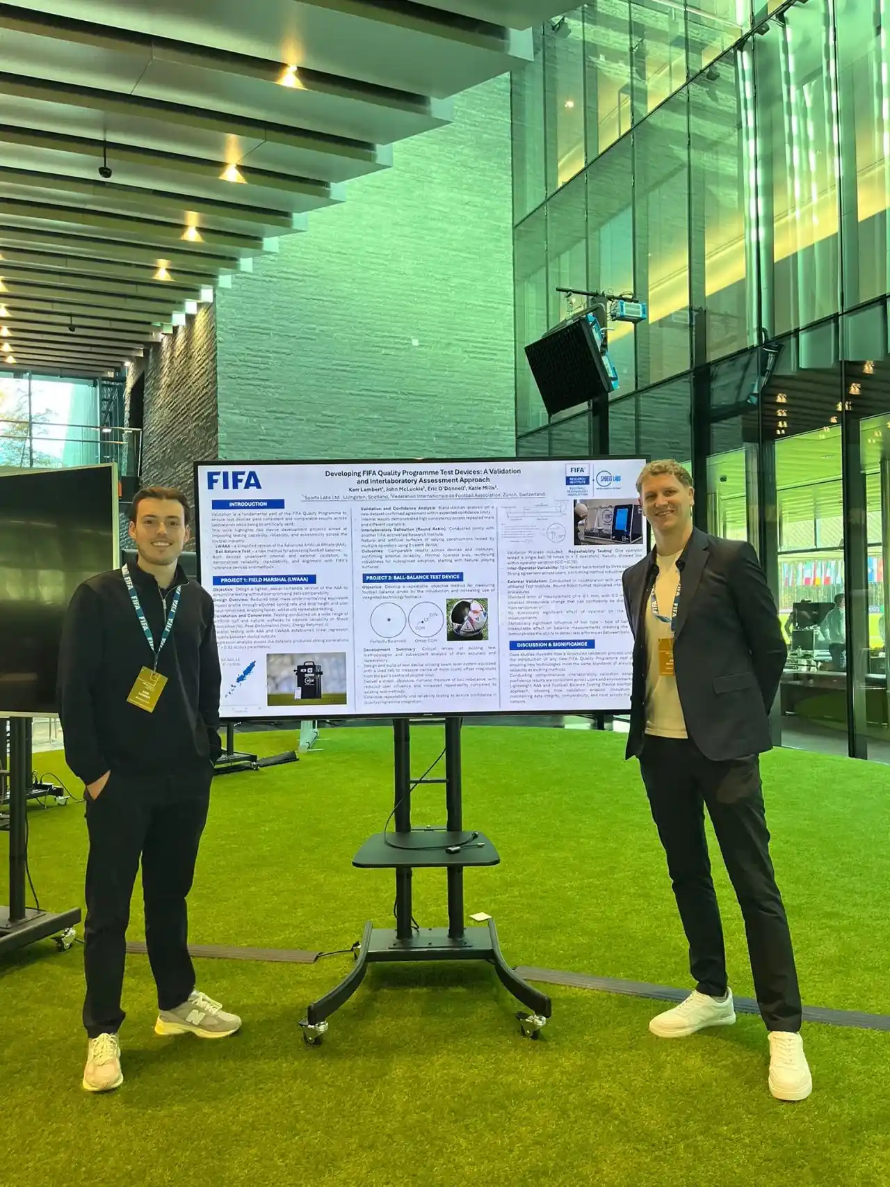 Sports Labs Team lead innovation that FIFA approves.